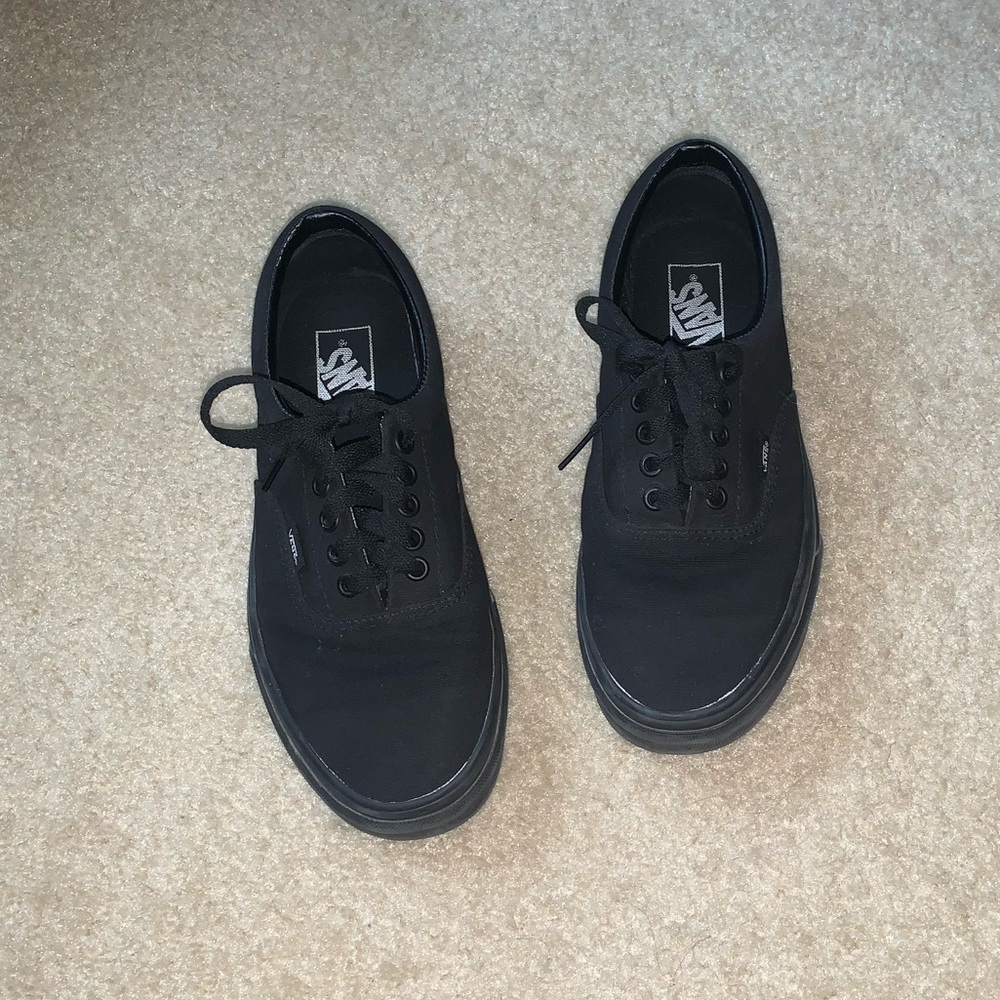 all black lace up vans
